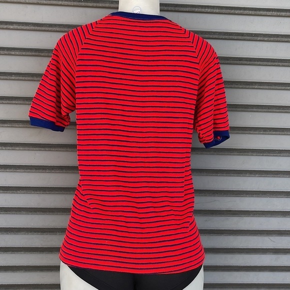 Creslan Casual Red Blue Strip Sweater Top Size XL - Picture 6 of 8